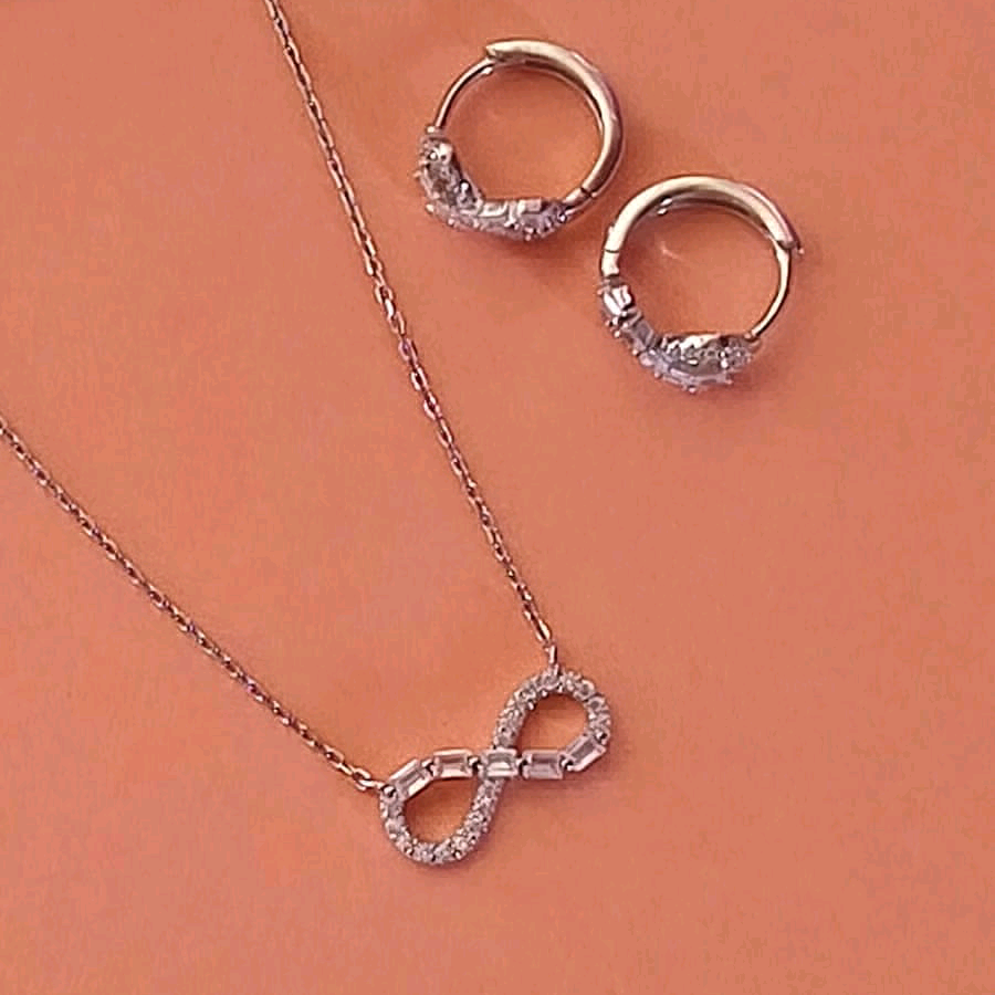 Sterling Silver Infinity Heart' Necklace 